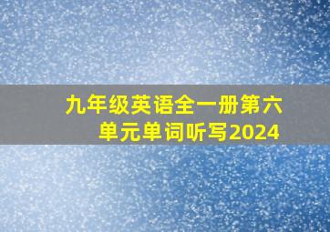 九年级英语全一册第六单元单词听写2024