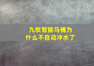 九牧智能马桶为什么不自动冲水了