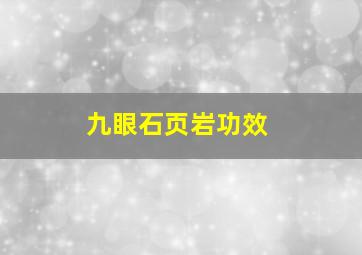 九眼石页岩功效