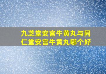 九芝堂安宫牛黄丸与同仁堂安宫牛黄丸哪个好