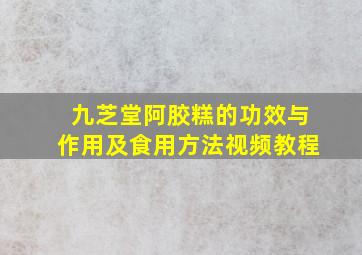 九芝堂阿胶糕的功效与作用及食用方法视频教程