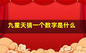 九重天猜一个数字是什么