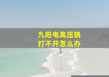 九阳电高压锅打不开怎么办