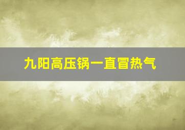 九阳高压锅一直冒热气