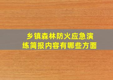 乡镇森林防火应急演练简报内容有哪些方面