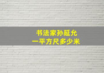 书法家孙延允一平方尺多少米