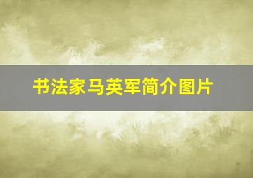 书法家马英军简介图片