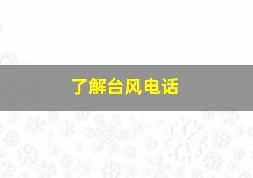 了解台风电话