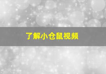 了解小仓鼠视频