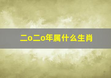 二o二o年属什么生肖