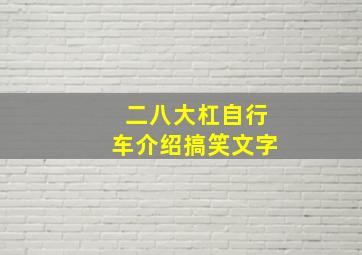 二八大杠自行车介绍搞笑文字