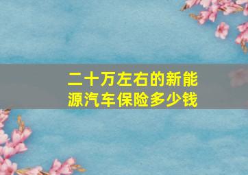 二十万左右的新能源汽车保险多少钱