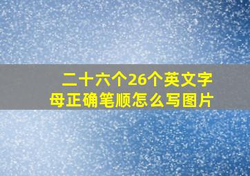 二十六个26个英文字母正确笔顺怎么写图片