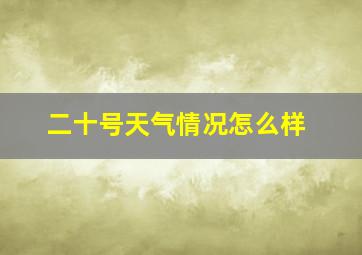 二十号天气情况怎么样