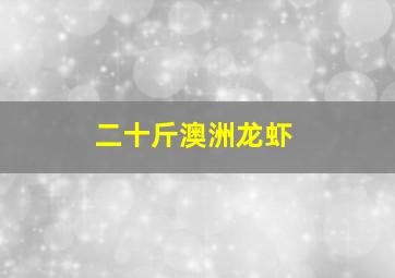 二十斤澳洲龙虾