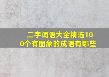 二字词语大全精选100个有图象的成语有哪些