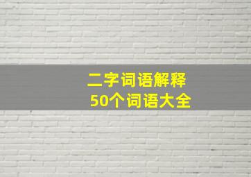 二字词语解释50个词语大全