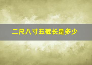 二尺八寸五裤长是多少