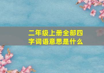 二年级上册全部四字词语意思是什么