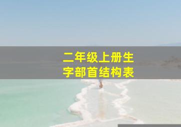 二年级上册生字部首结构表