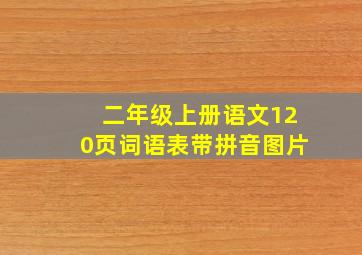 二年级上册语文120页词语表带拼音图片