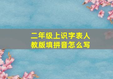 二年级上识字表人教版填拼音怎么写