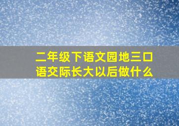 二年级下语文园地三口语交际长大以后做什么