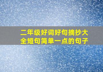 二年级好词好句摘抄大全短句简单一点的句子