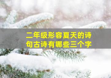 二年级形容夏天的诗句古诗有哪些三个字