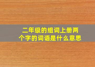 二年级的组词上册两个字的词语是什么意思