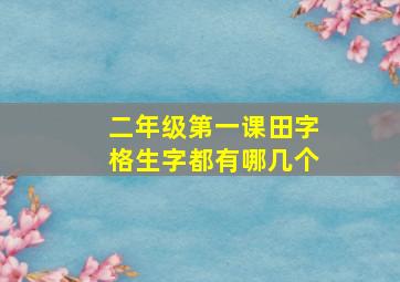 二年级第一课田字格生字都有哪几个