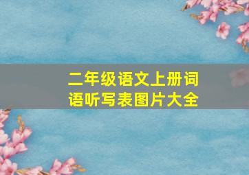 二年级语文上册词语听写表图片大全