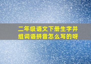 二年级语文下册生字并组词语拼音怎么写的呀