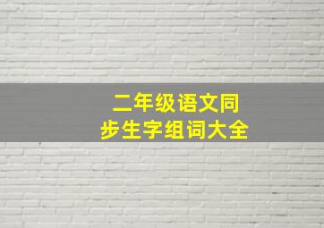 二年级语文同步生字组词大全