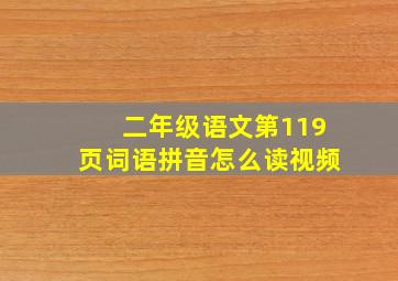 二年级语文第119页词语拼音怎么读视频