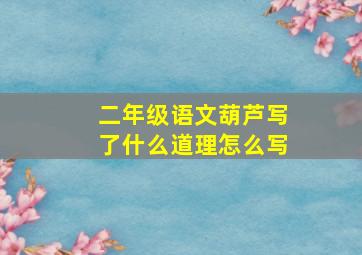 二年级语文葫芦写了什么道理怎么写