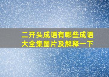 二开头成语有哪些成语大全集图片及解释一下