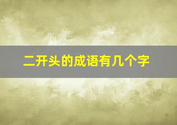 二开头的成语有几个字