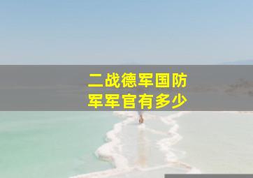 二战德军国防军军官有多少