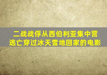 二战战俘从西伯利亚集中营逃亡穿过冰天雪地回家的电影