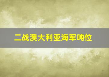 二战澳大利亚海军吨位