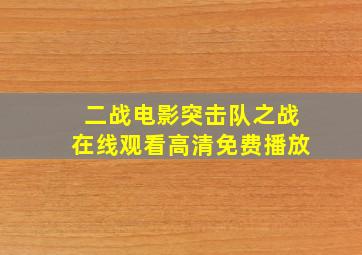 二战电影突击队之战在线观看高清免费播放