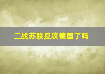 二战苏联反攻德国了吗