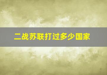 二战苏联打过多少国家