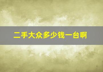 二手大众多少钱一台啊