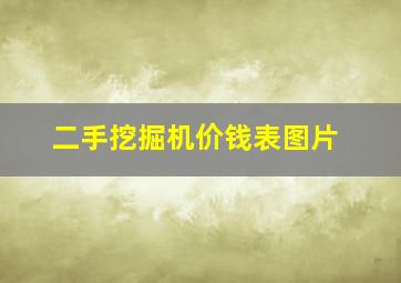 二手挖掘机价钱表图片