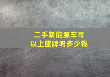 二手新能源车可以上蓝牌吗多少钱