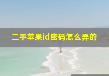 二手苹果id密码怎么弄的