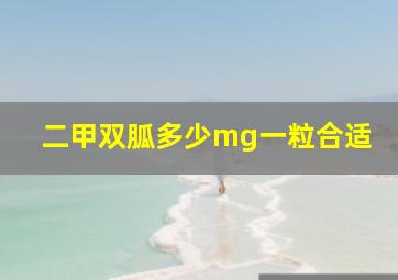 二甲双胍多少mg一粒合适