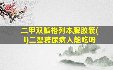 二甲双胍格列本脲胶囊(l)二型糖尿病人能吃吗